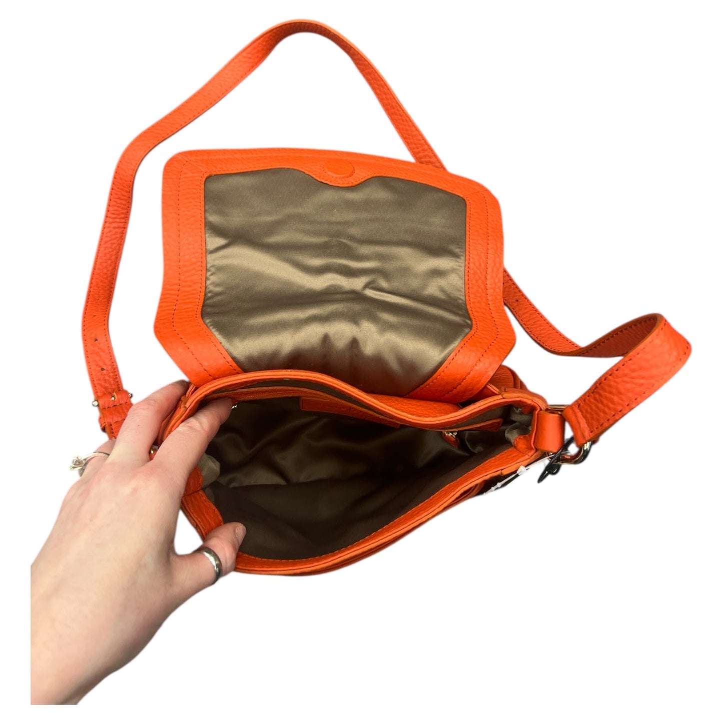 Crossbody Leather By Cole-Haan In Orange, Size:Small