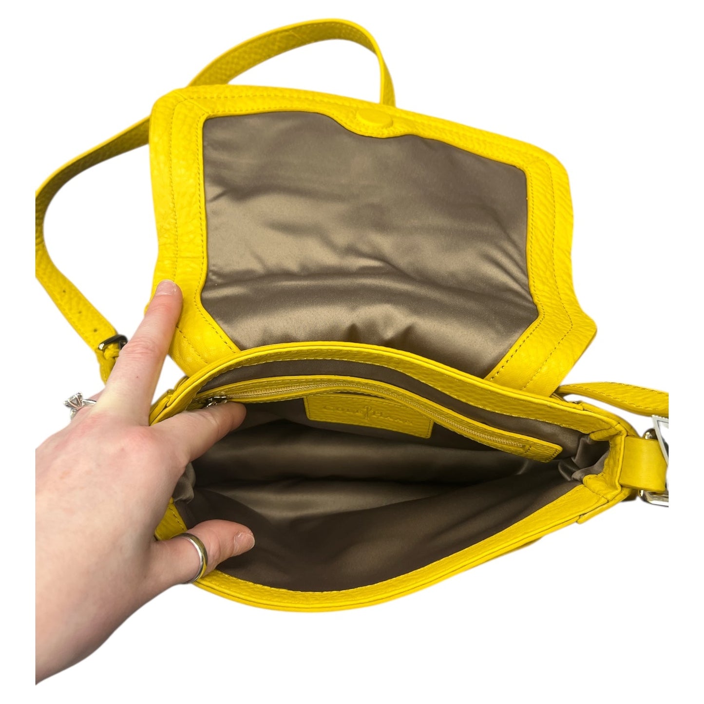 Crossbody Leather By Cole-Haan In Yellow, Size:Small