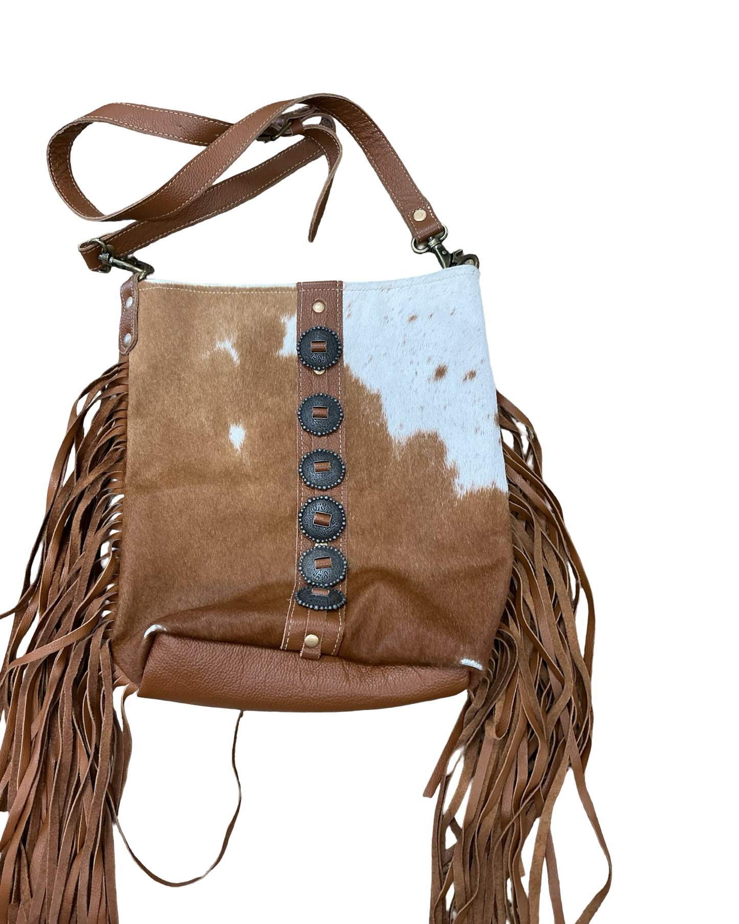 Crossbody By Myra In Brown & White, Size:Large