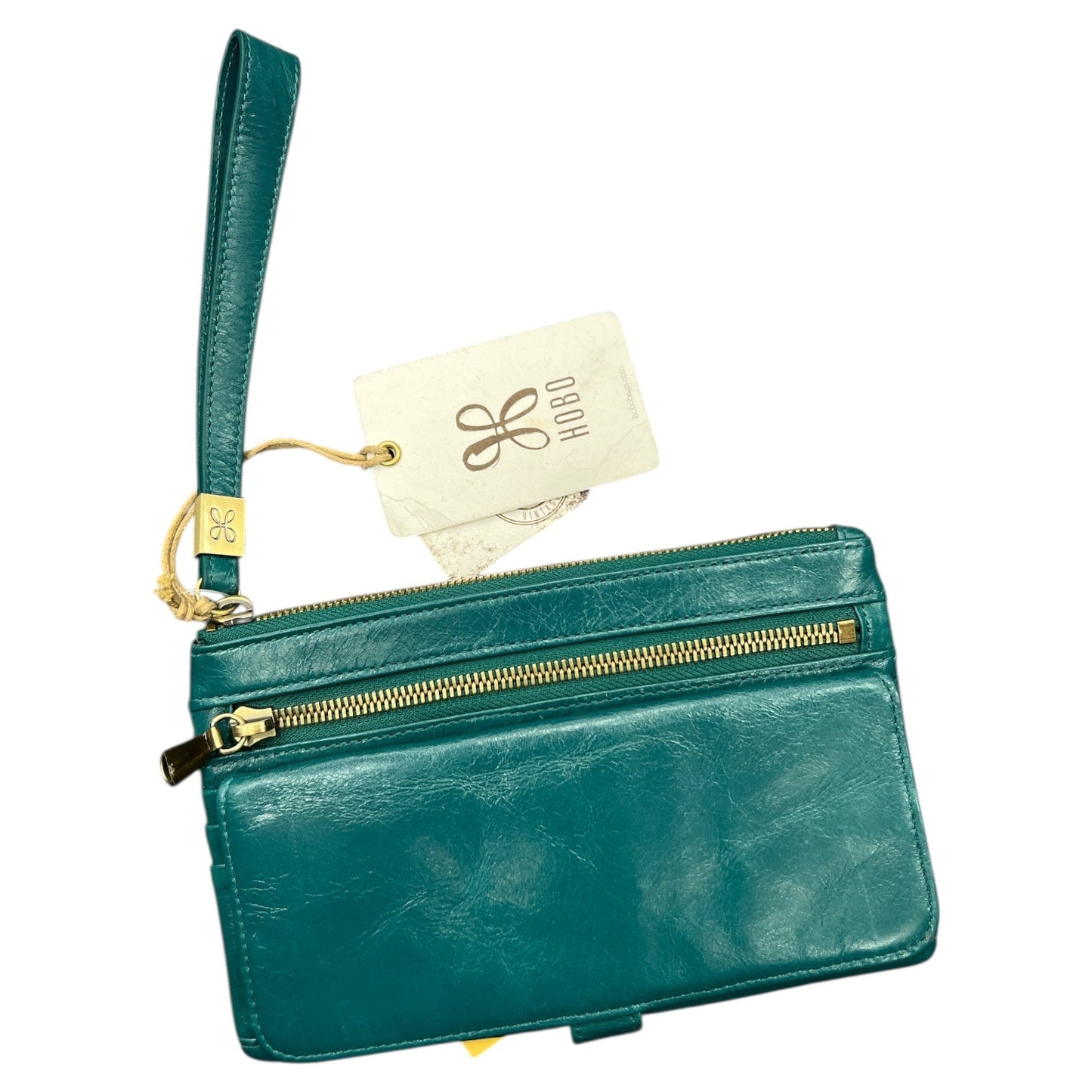 Wristlet Leather By Hobo Intl In Green, Size:Medium