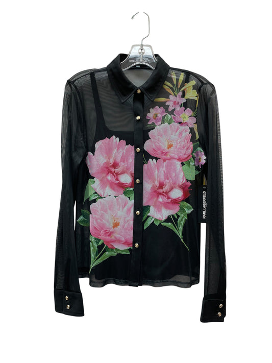 Top Ls Designer By Karl Lagerfeld In Black & Pink, Size:Sp