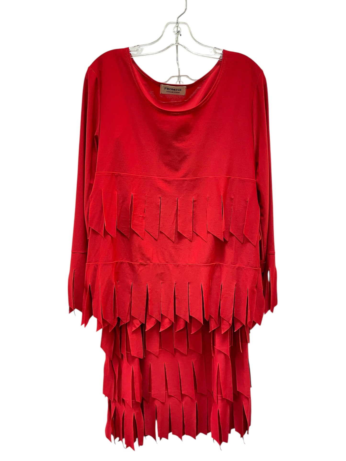 Skirt Set 2Pc By PROMISE In Red, Size:1X
