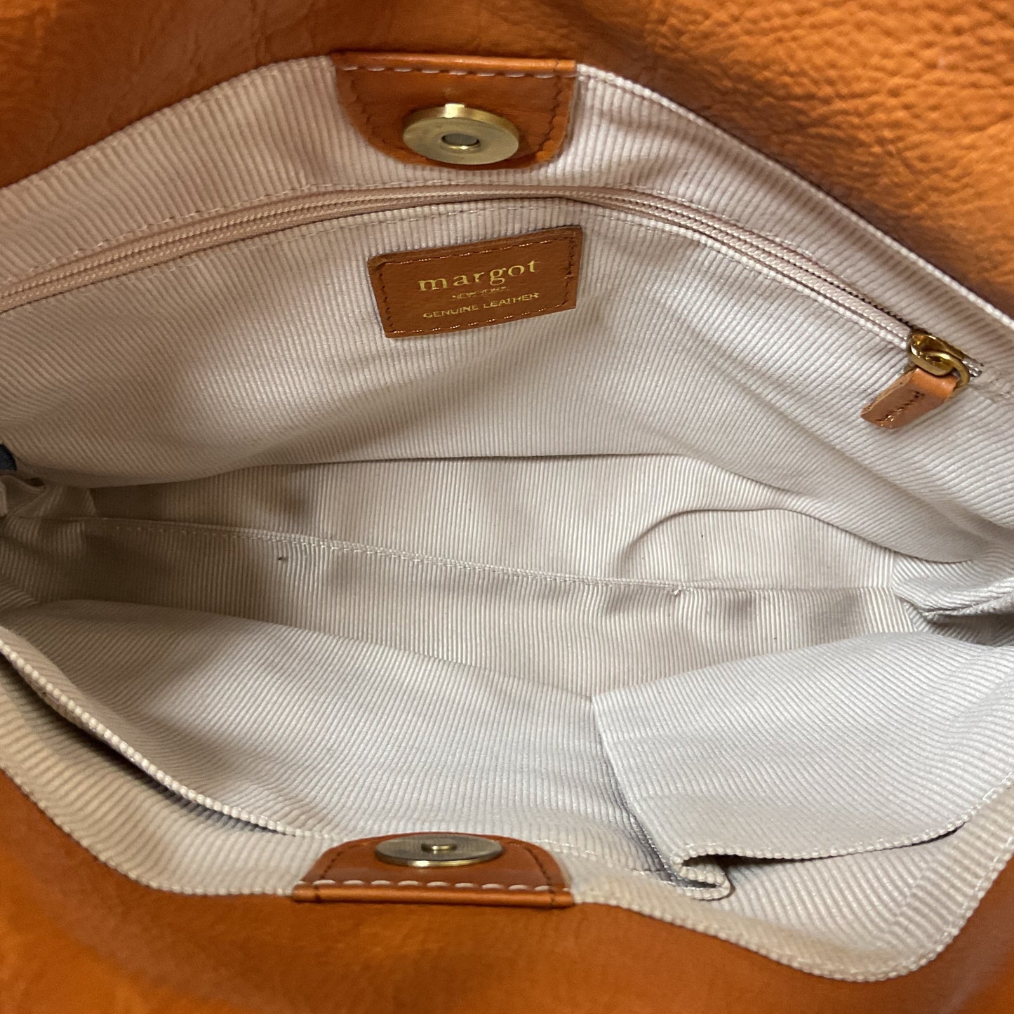 Handbag Leather By Margot In Tan, Size:Large