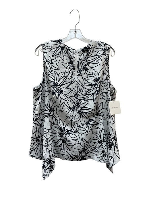 Top Sleeveless Basic By Ellen Tracy In Black & White, Size:Xl