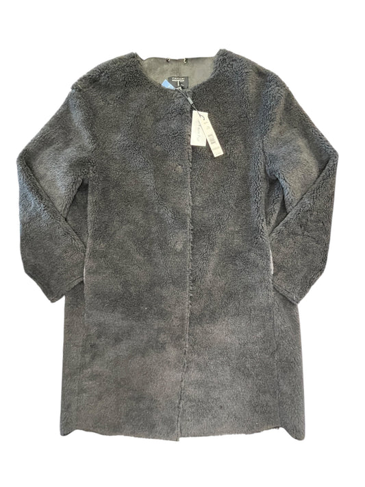 Coat Faux Fur & Sherpa By Tahari In Grey, Size:Xs