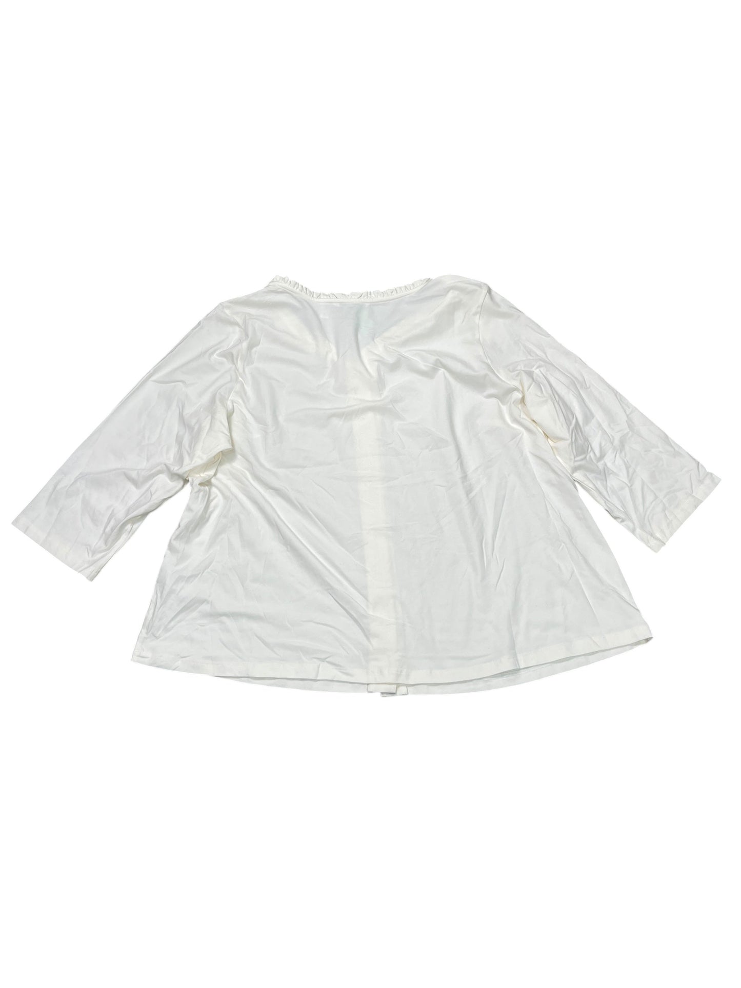 Cardigan By Isaac Mizrahi Live Qvc In White, Size:2X