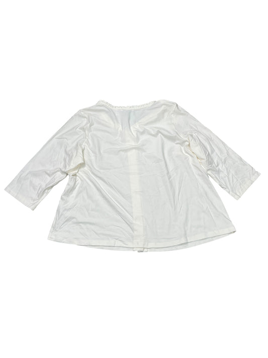 Cardigan By Isaac Mizrahi Live Qvc In White, Size:2X
