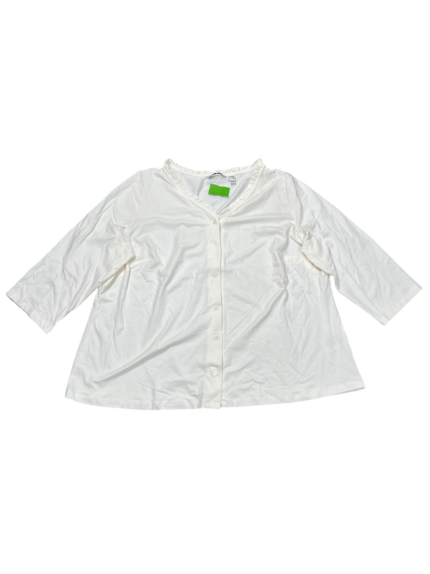 Cardigan By Isaac Mizrahi Live Qvc In White, Size:2X