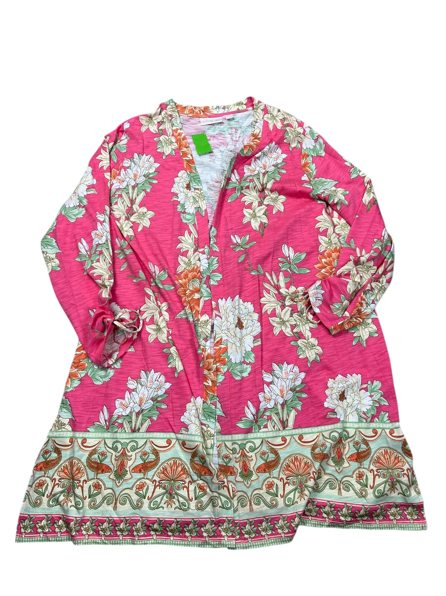 Cardigan By Belle By Kim Gravel In Pink, Size:2X