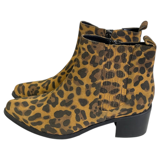 Boots Ankle Heels By Blondo In Animal Print, Size:9.5