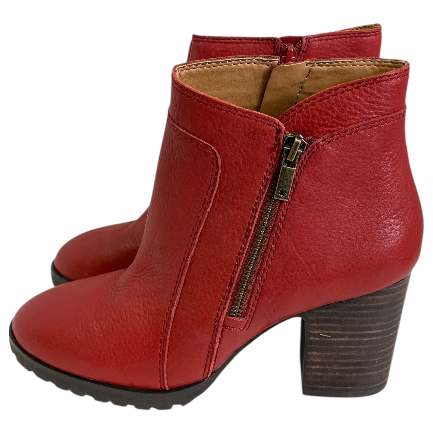 Boots Ankle Heels By Lucky Brand In Red, Size:7.5