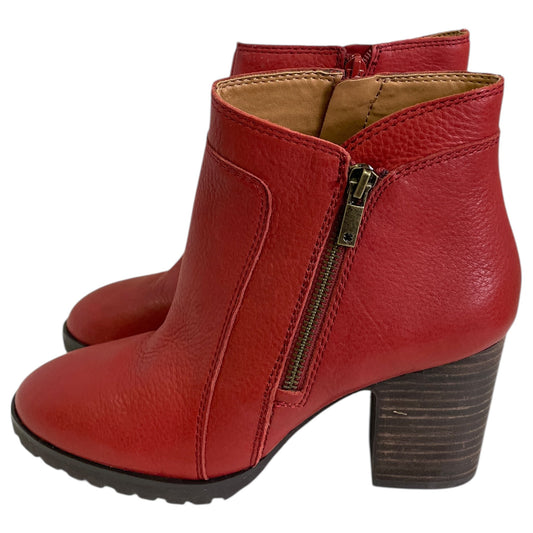 Boots Ankle Heels By Lucky Brand In Red, Size:7.5