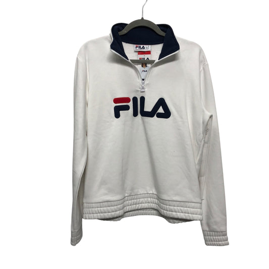 Athletic Sweatshirt Collar By Fila In White, Size:M
