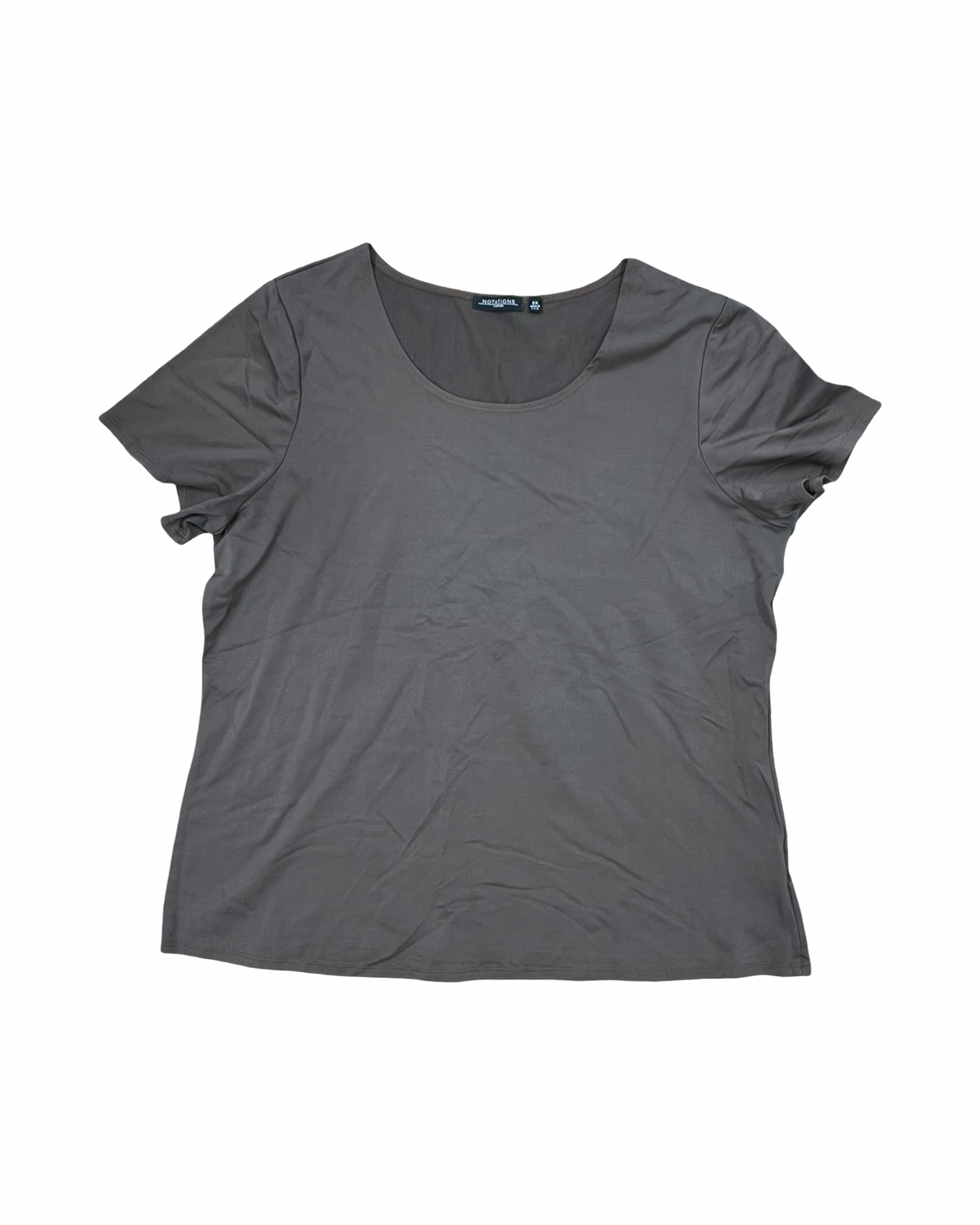 Top Ss By Notations In Brown, Size:2X