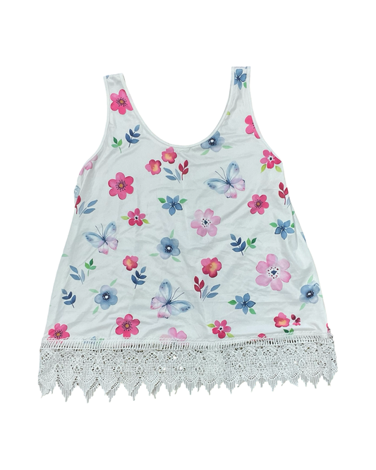 Top Sleeveless By Clothes Mentor In Blue & White, Size:2X