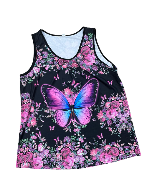 Top Sleeveless By Clothes Mentor In Black & Pink, Size:2X