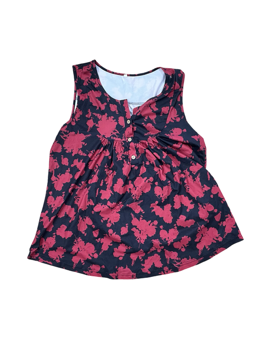 Top Sleeveless By Clothes Mentor In Black & Red, Size:L