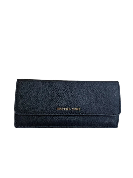 Wallet Designer By Michael Kors In Black & Gold, Size:Medium