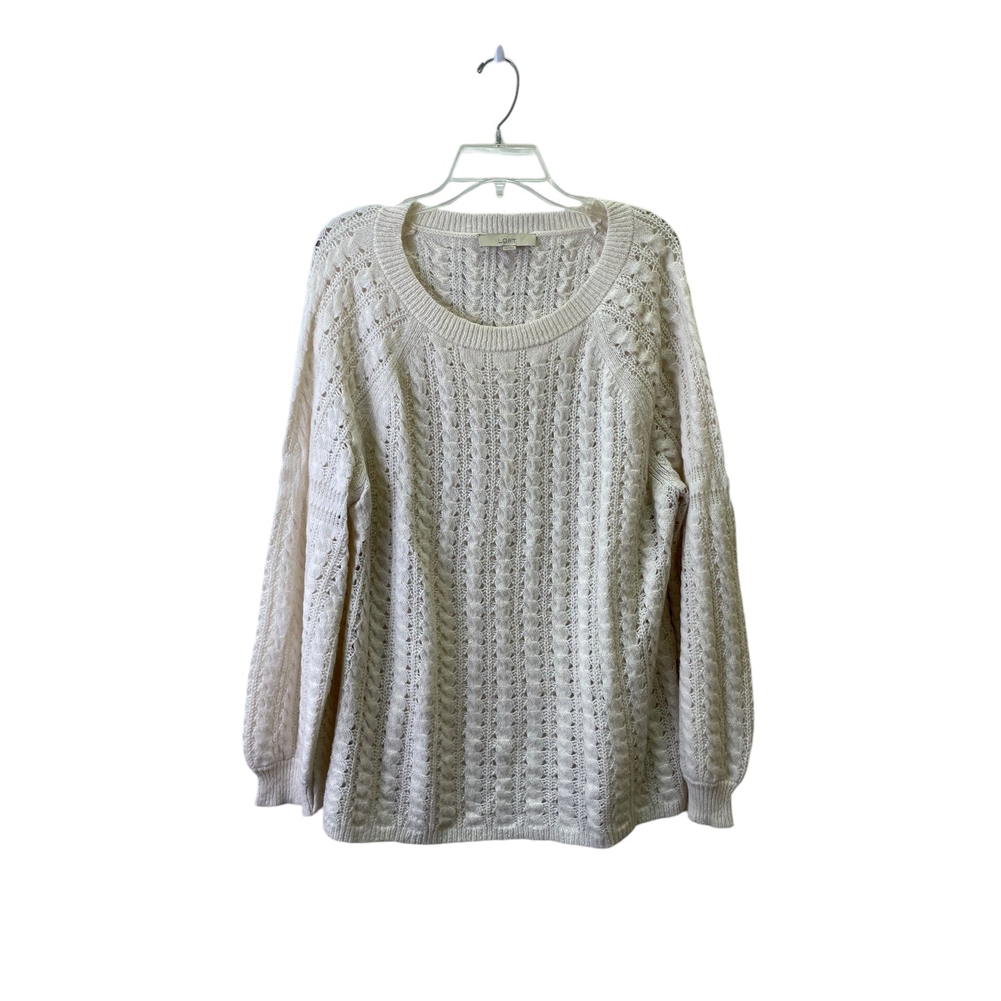 Sweater By Loft In Cream, Size:1X