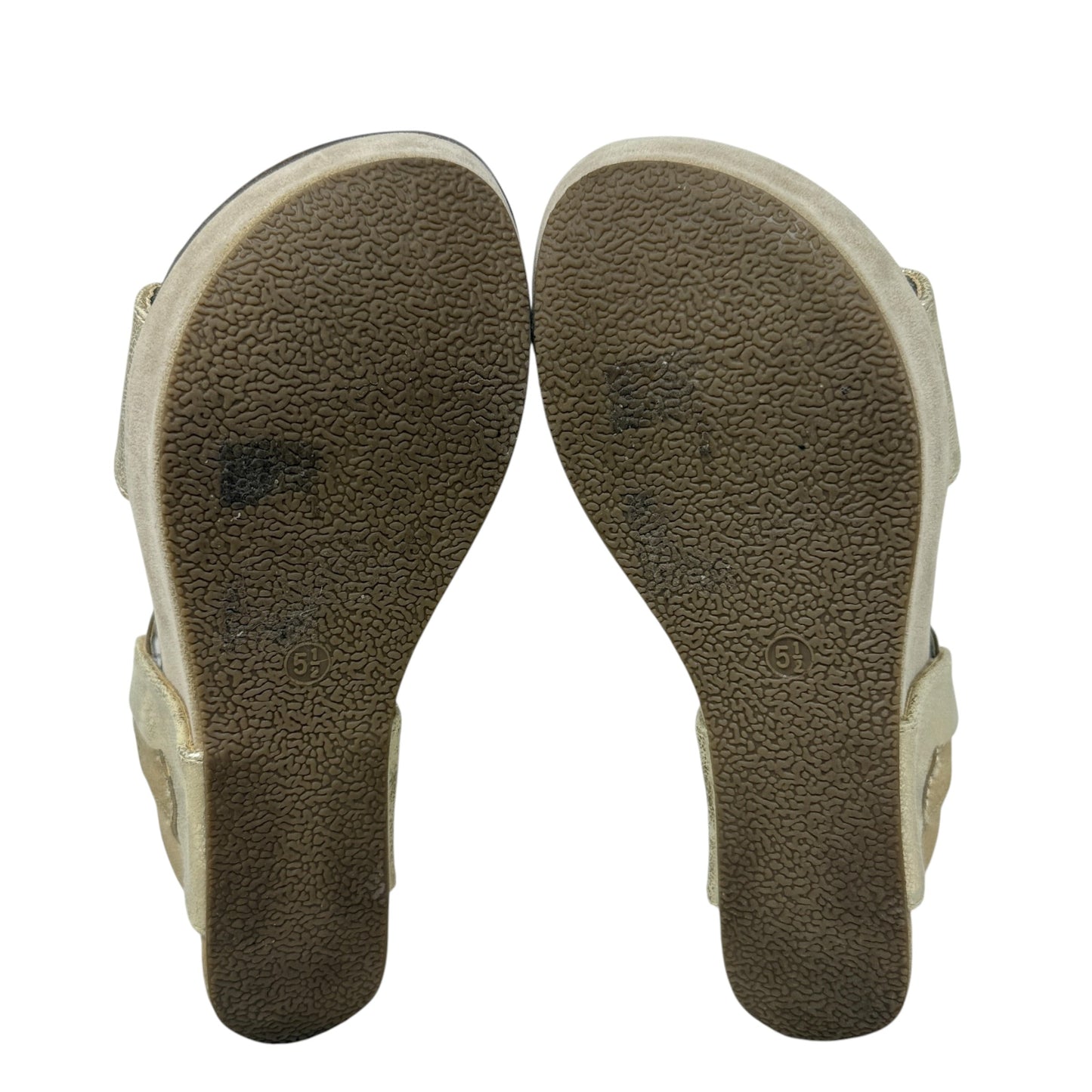 Truce Wedge Sandals By Nature Breeze In Gold, Size: 5.5