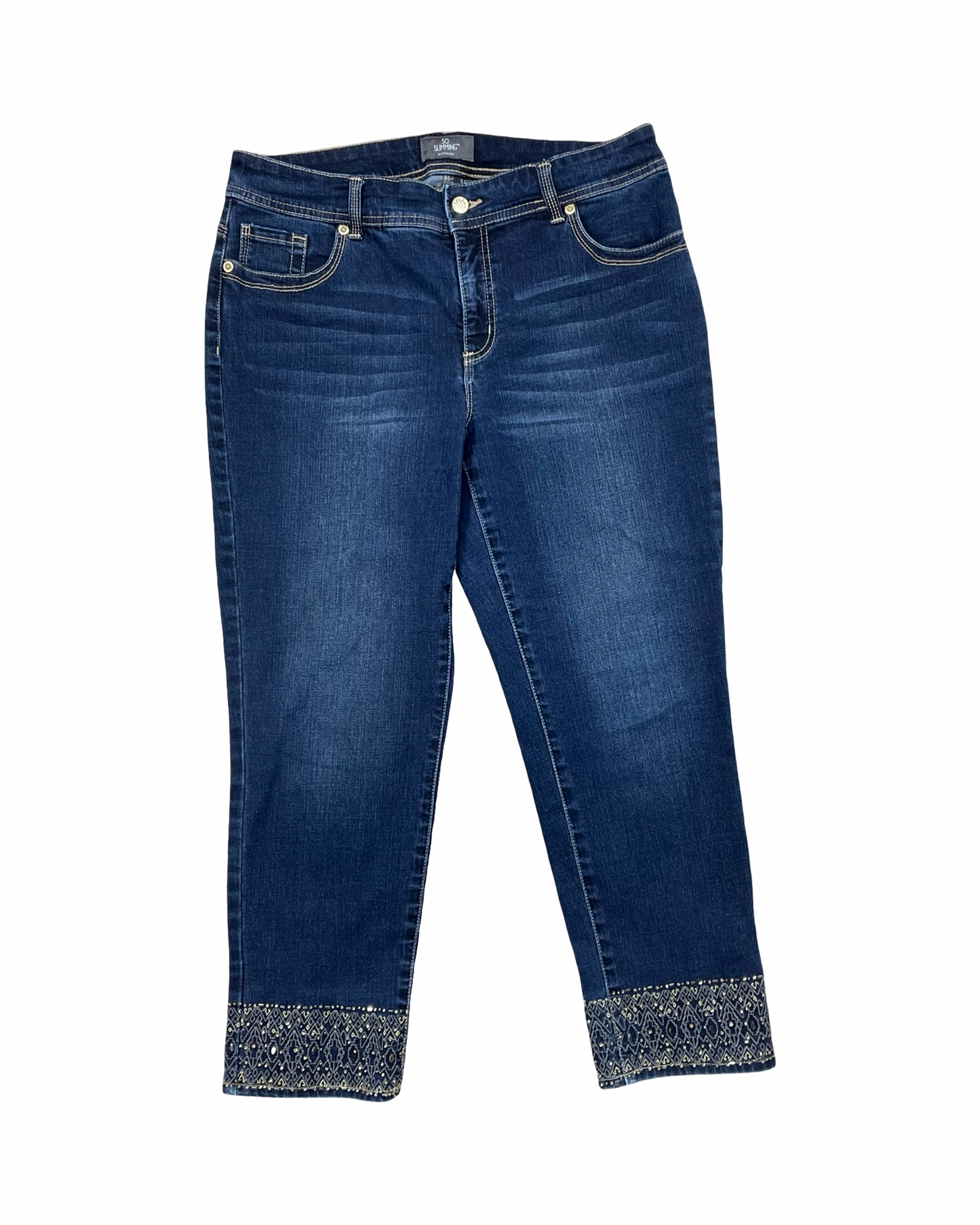 Jeans Skinny By Chicos In Blue Denim, Size:10