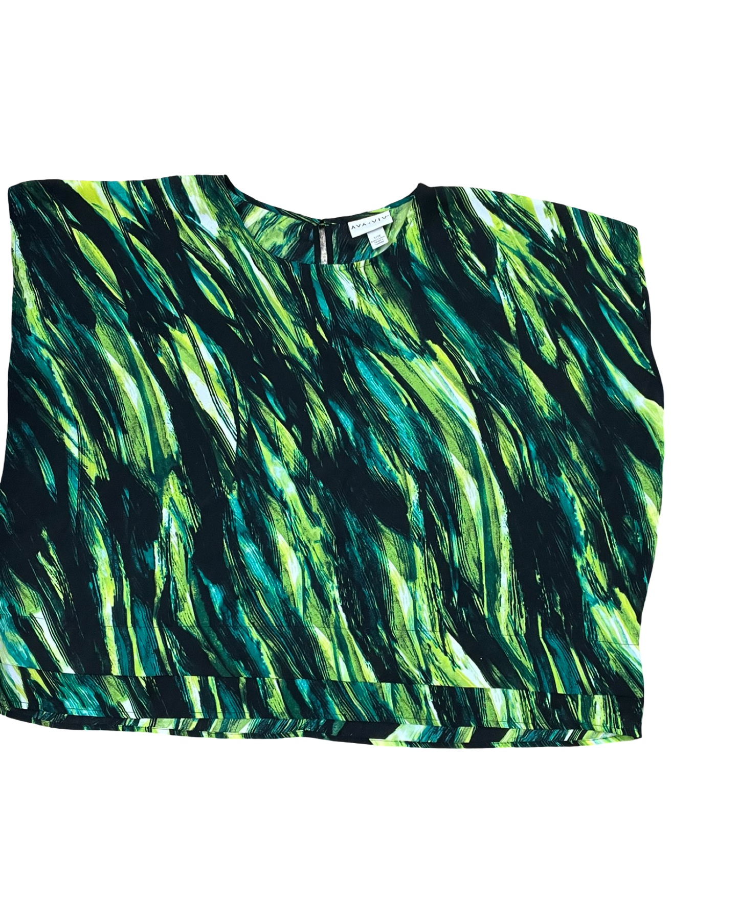 Top Ss By Ava & Viv In Black & Green, Size:1X