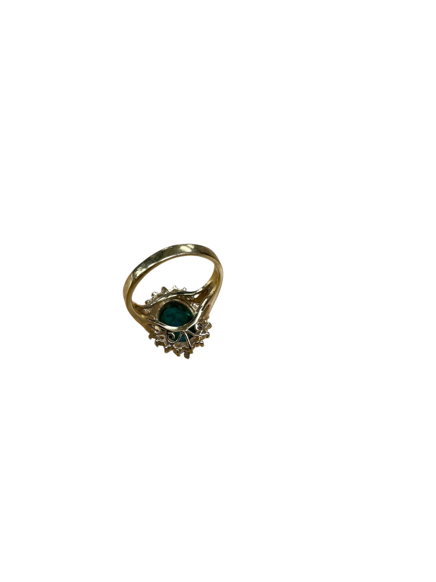 Ring Statement By Cme In Gold & Green, Size:9