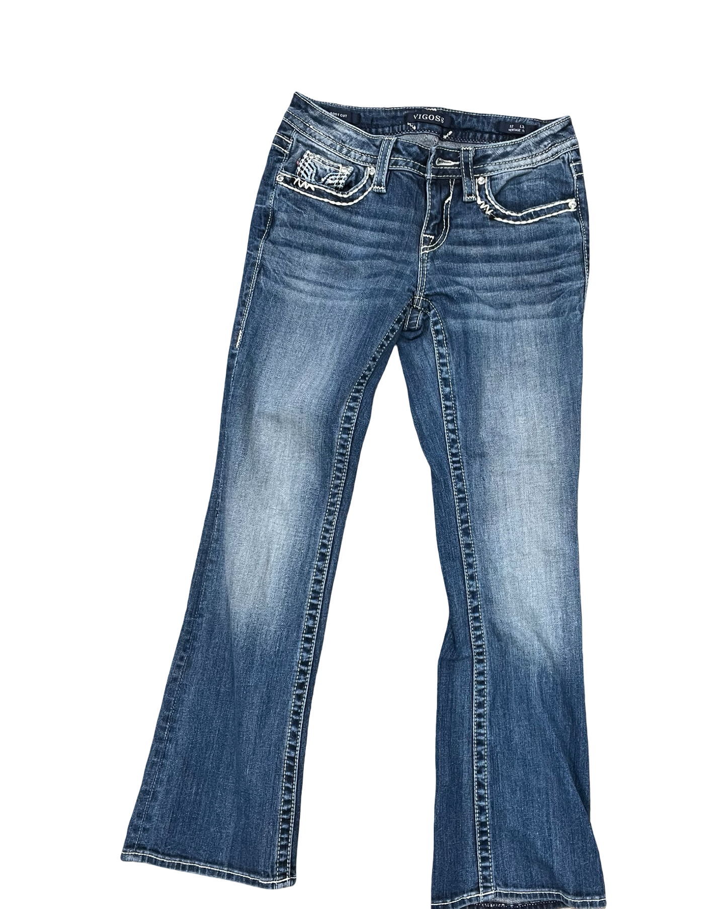 Jeans Boot Cut By Vigoss In Blue Denim, Size:2