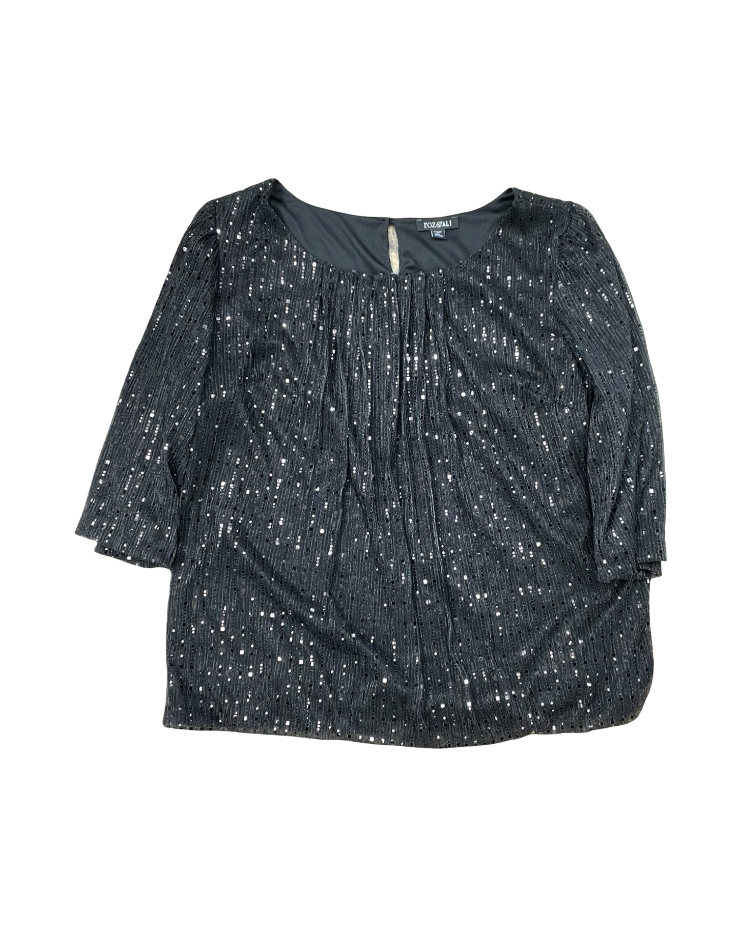 Top Ss By Roz And Ali In Black, Size:2X