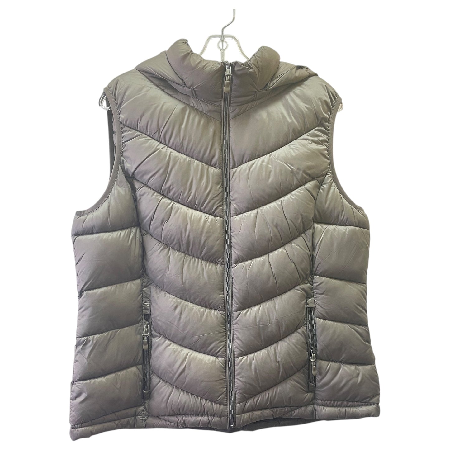 Vest Puffer & Quilted By Charter Club In Taupe, Size:Xl