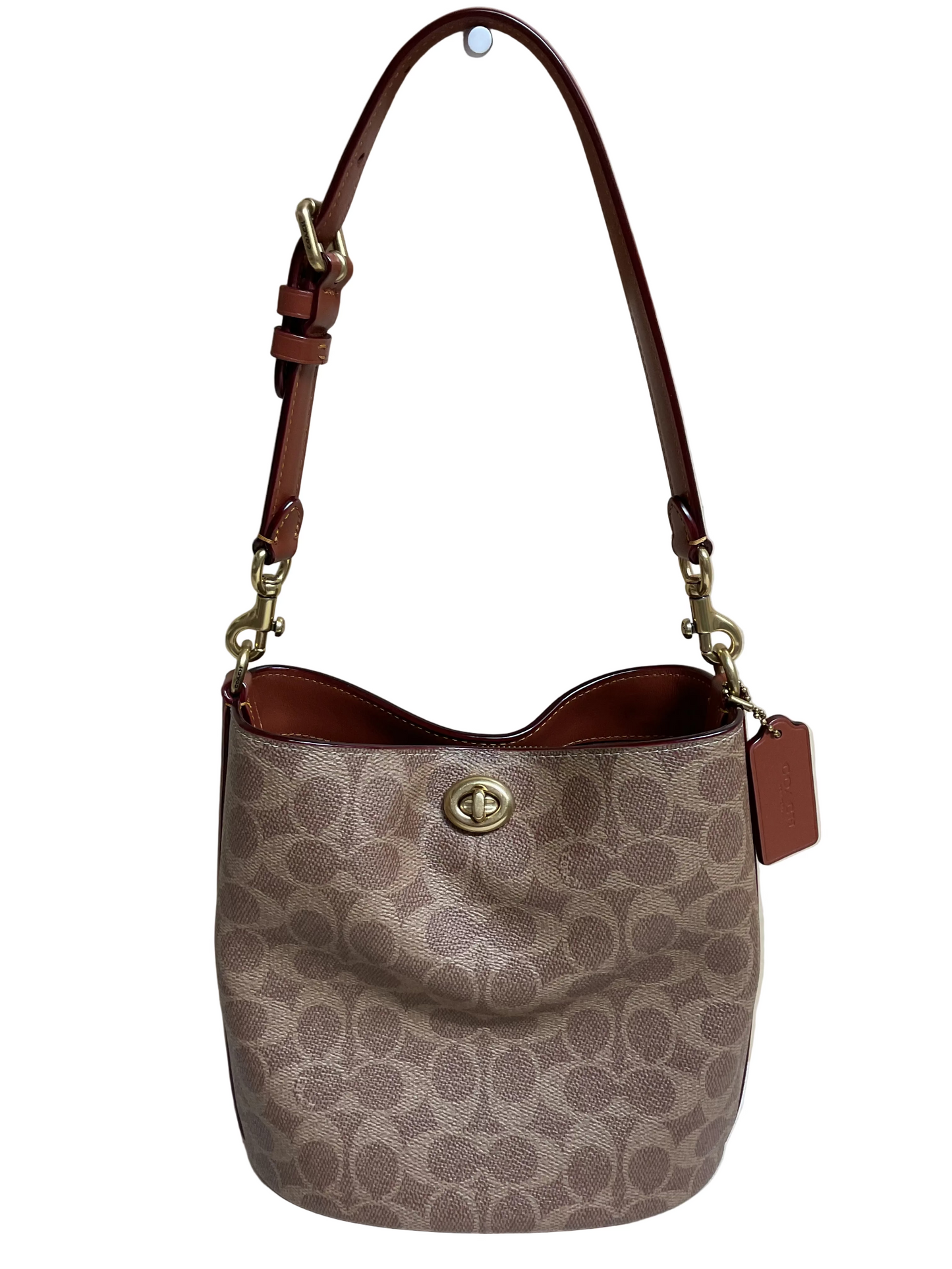 Handbag Designer By Coach In Brown, Size:Medium