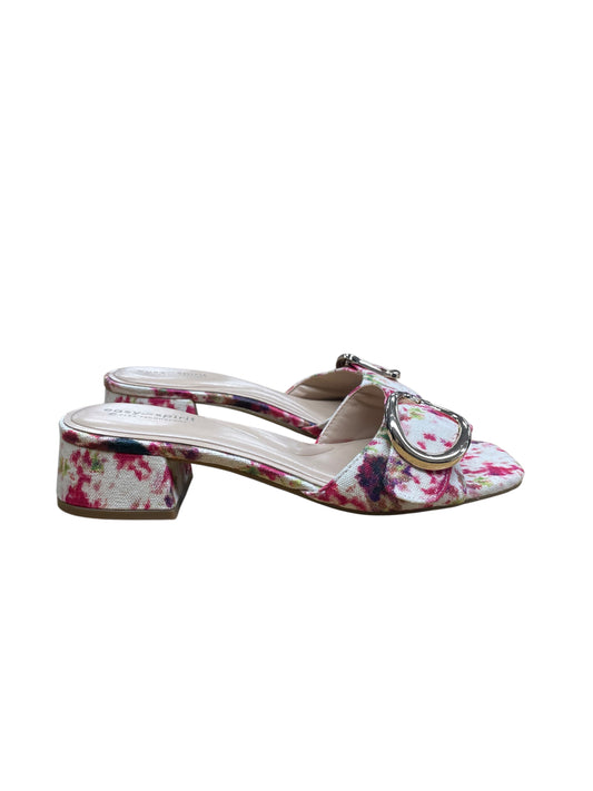 Sandals Heels Block By Easy Spirit In Floral Print, Size:9