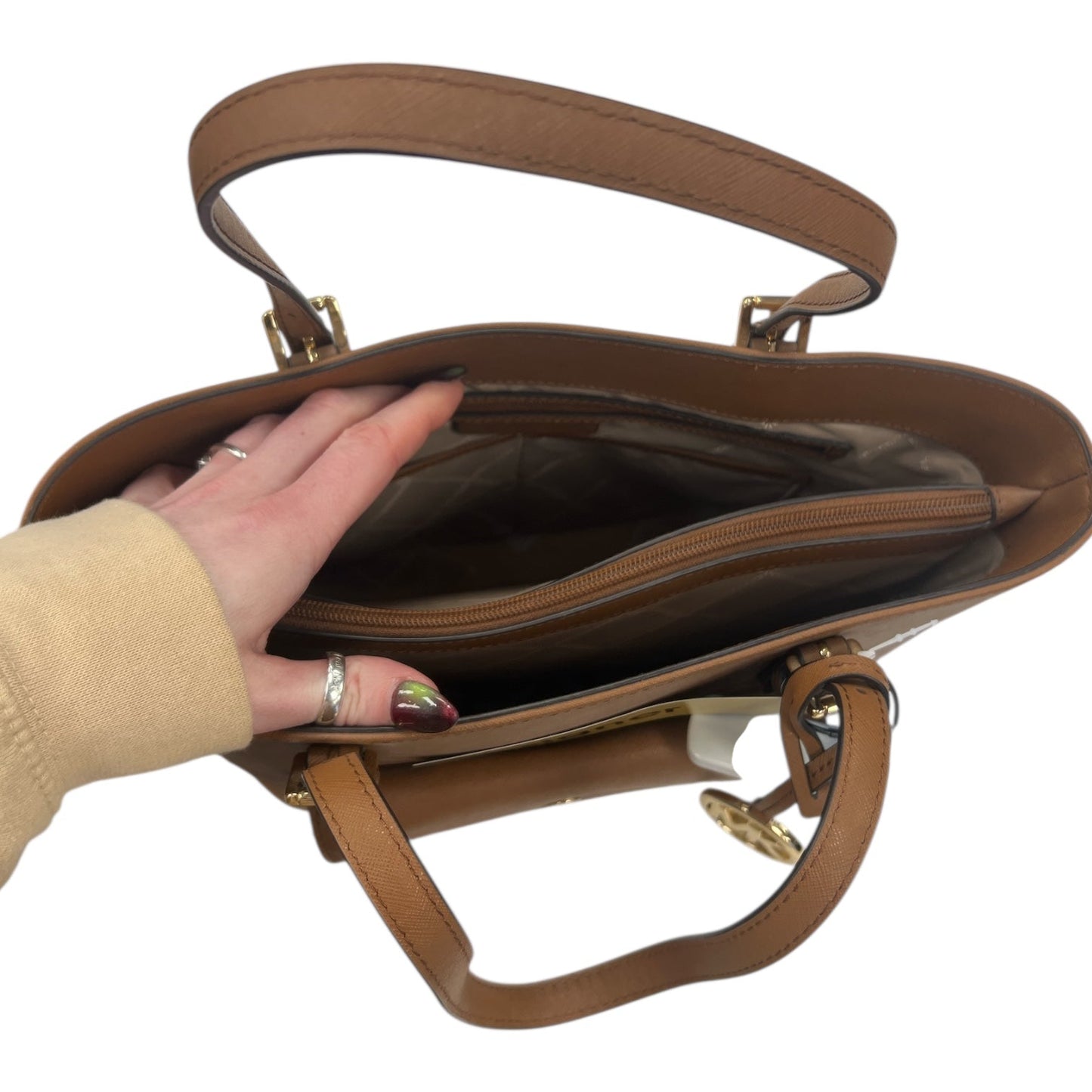 Handbag Designer By Michael Kors In Brown, Size:Medium