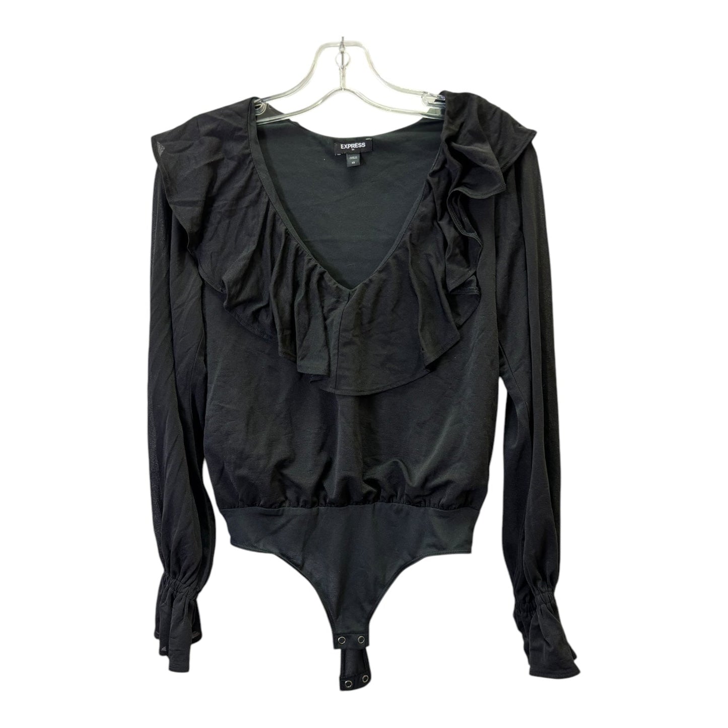 Bodysuit By Express In Black, Size:Xs