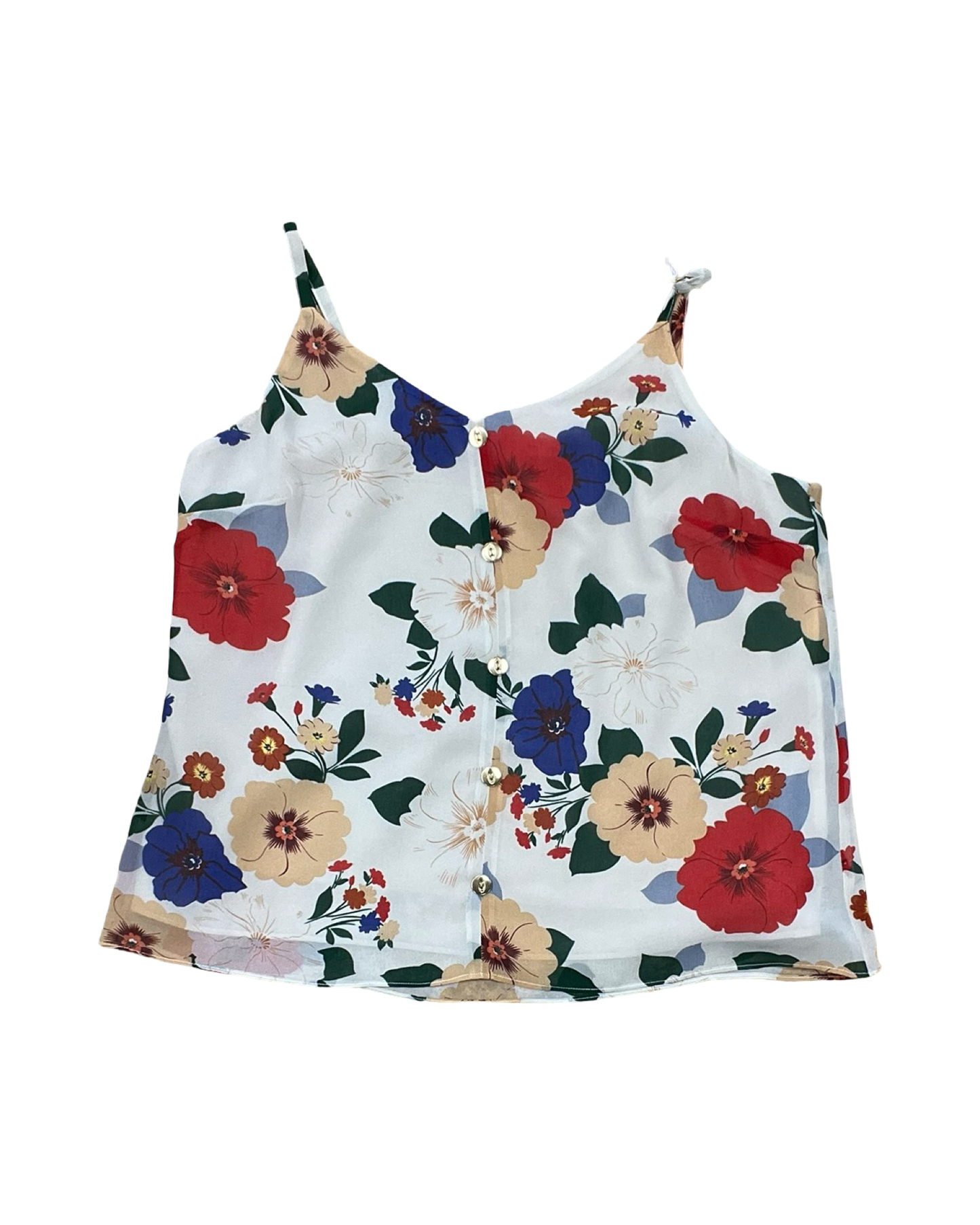 Top Sleeveless By Cabi In Floral Print, Size:S