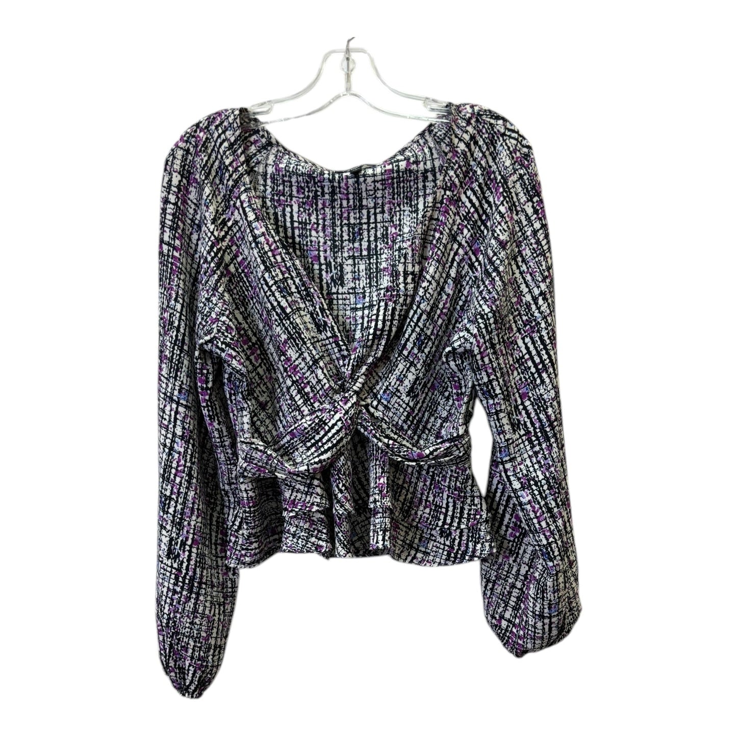 Top Ls Basic By Express In Black & Purple, Size:M