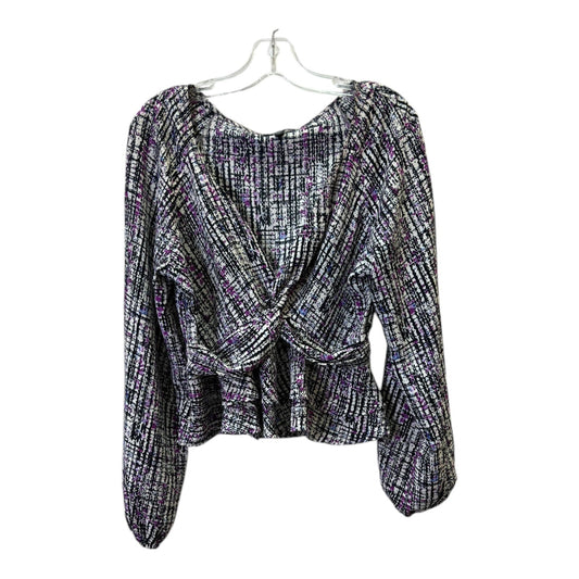 Top Ls Basic By Express In Black & Purple, Size:M