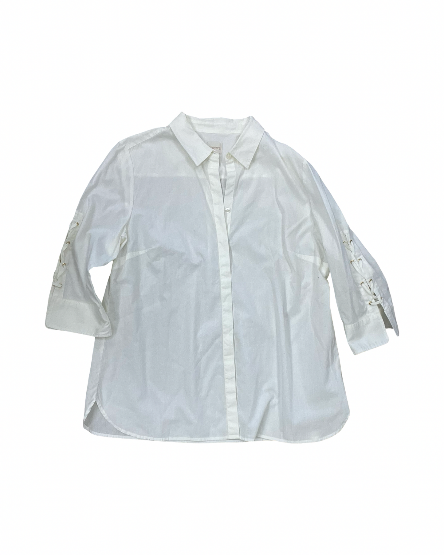 Blouse Ls By Chicos In White, Size:L