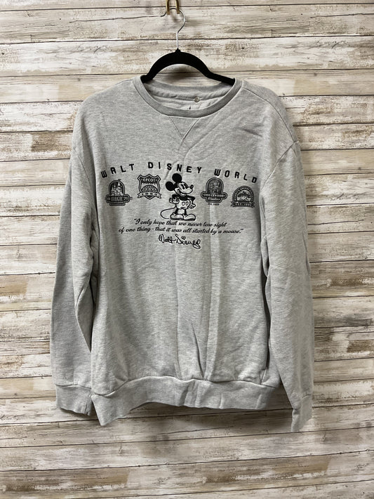 Sweatshirt Crewneck By Disney Store In Grey, Size:L