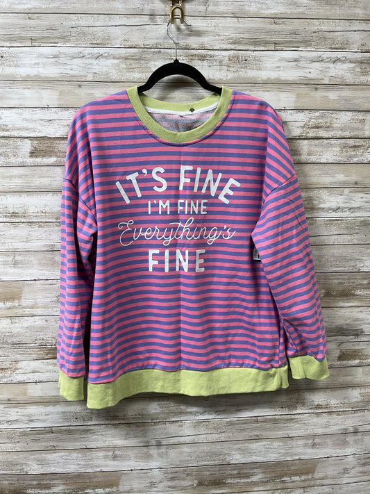 Sweatshirt Crewneck By Clothes Mentor In Pink & Purple, Size:Xl