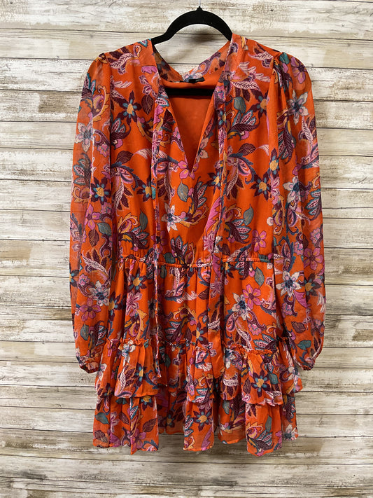 Dress Casual Short By Jessica Simpson In Orange & Purple, Size:L