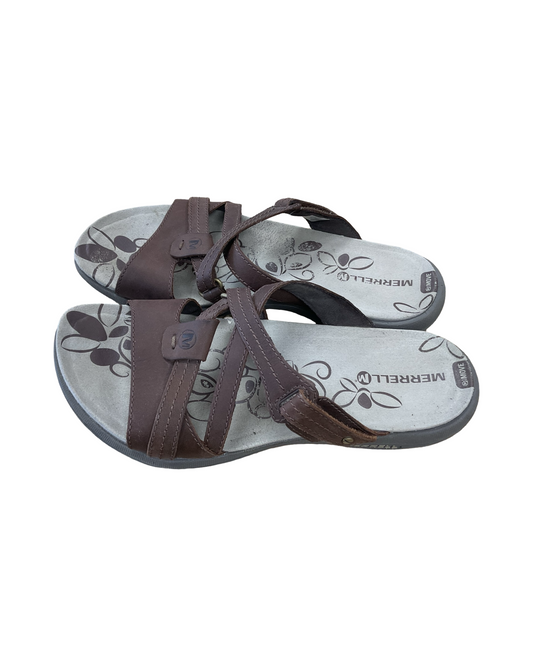 Sandals Flats By Merrell In Brown, Size:9