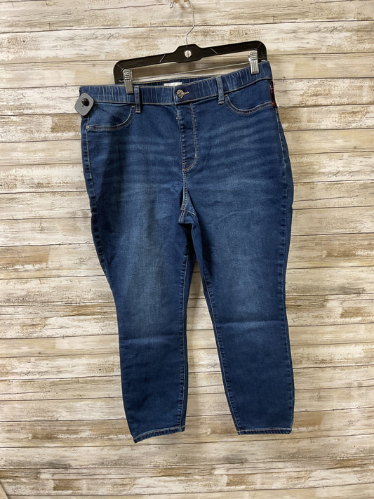 Jeans Skinny By Wonderly In Blue Denim, Size:16