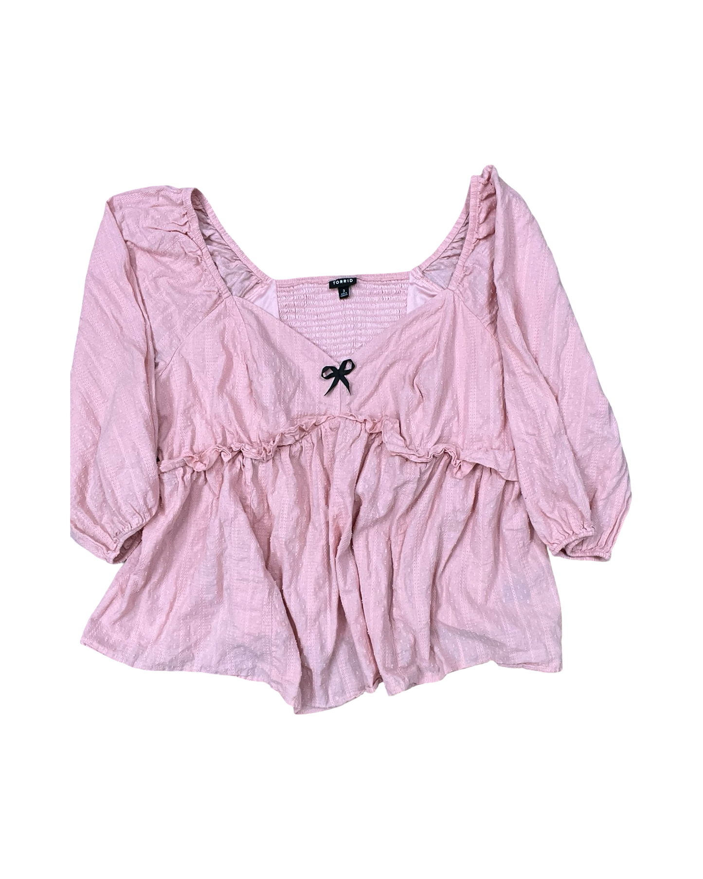 Top 3/4 Sleeve By Torrid In Pink, Size:3X