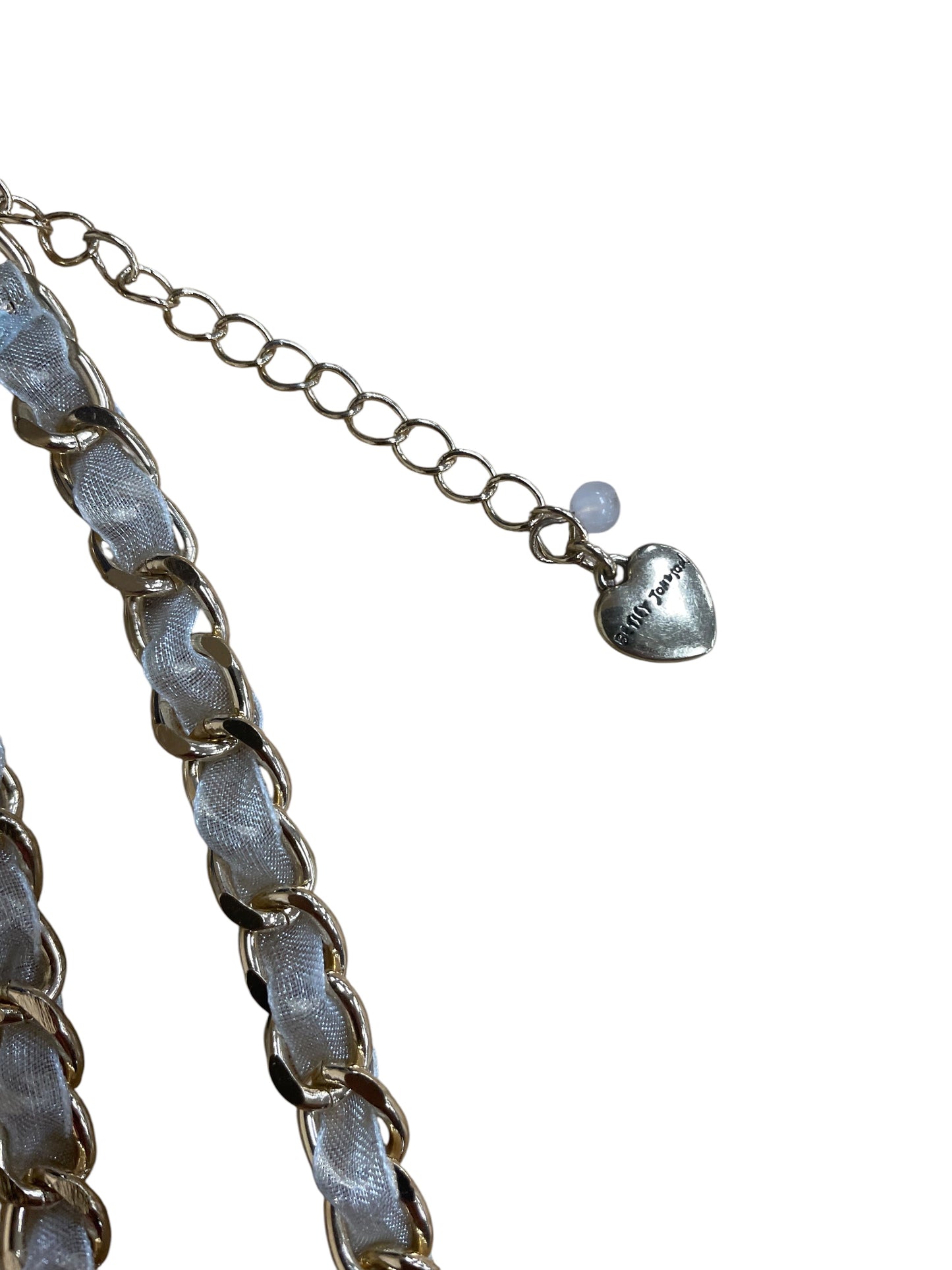 Necklace Charm By Betsey Johnson In Blue & Gold