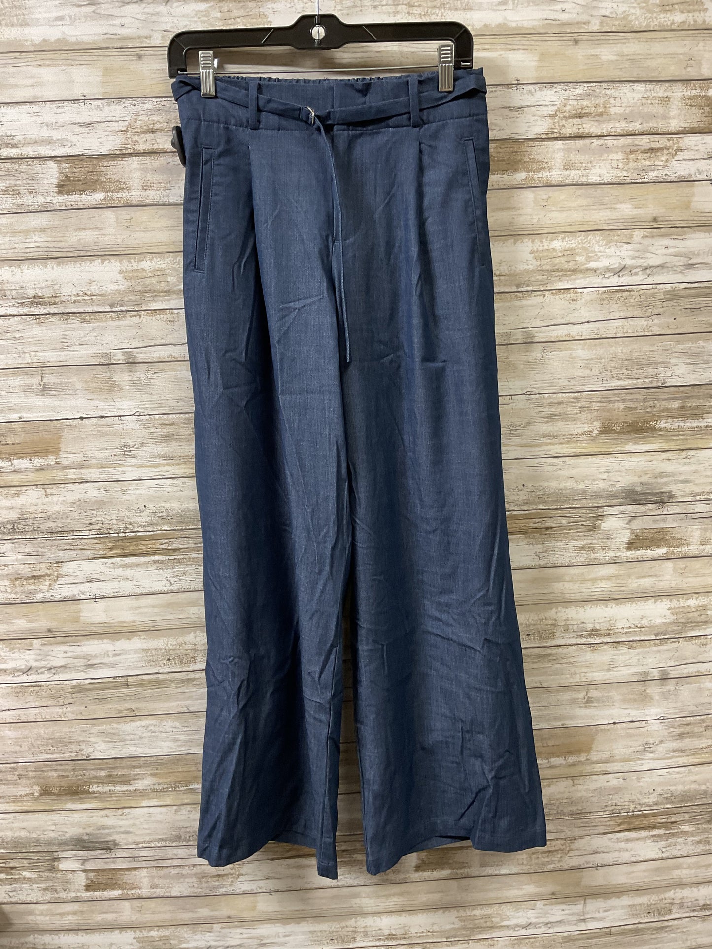 Pants Wide Leg By Zara In Blue Denim, Size:S