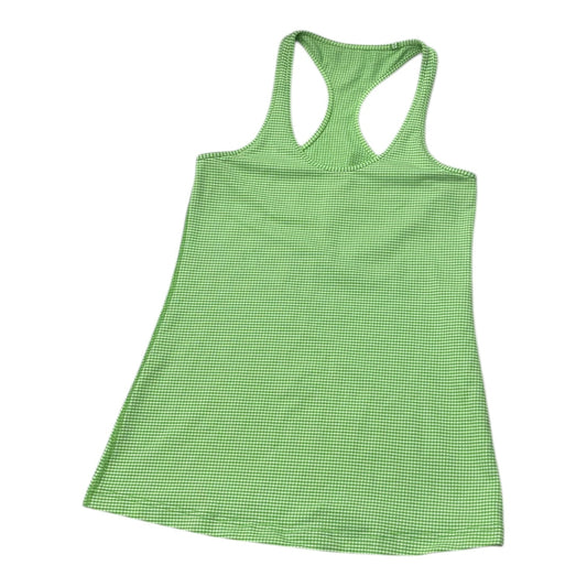 Athletic Tank Top By Lululemon In Green & White, Size:M