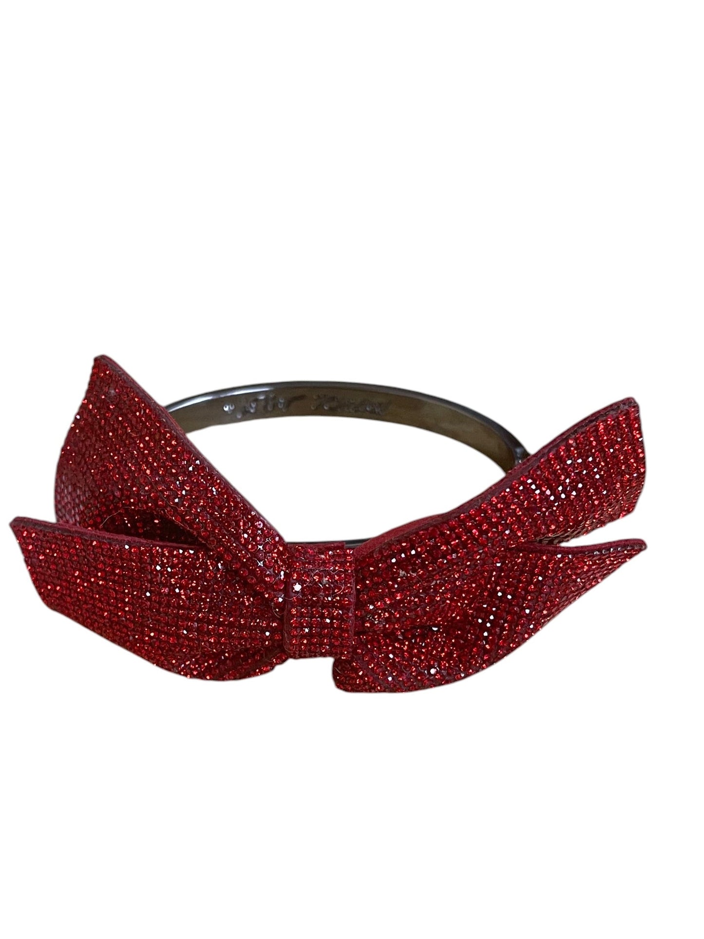 Bracelet Cuff By Betsey Johnson In Red & Silver