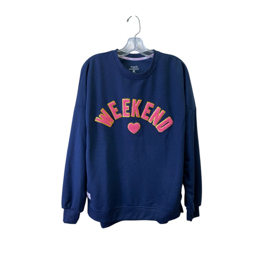 Sweatshirt Crewneck By Simply Southern In Navy, Size:M
