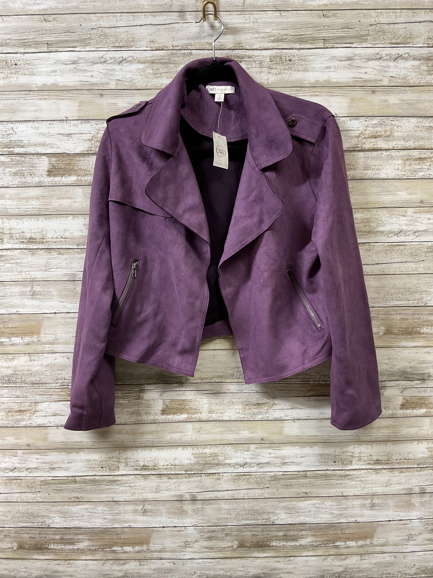 Jacket Moto By Cato In Purple, Size:M